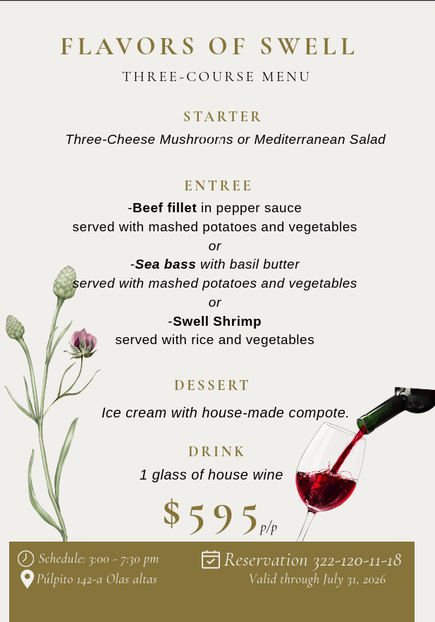 July menu July menu